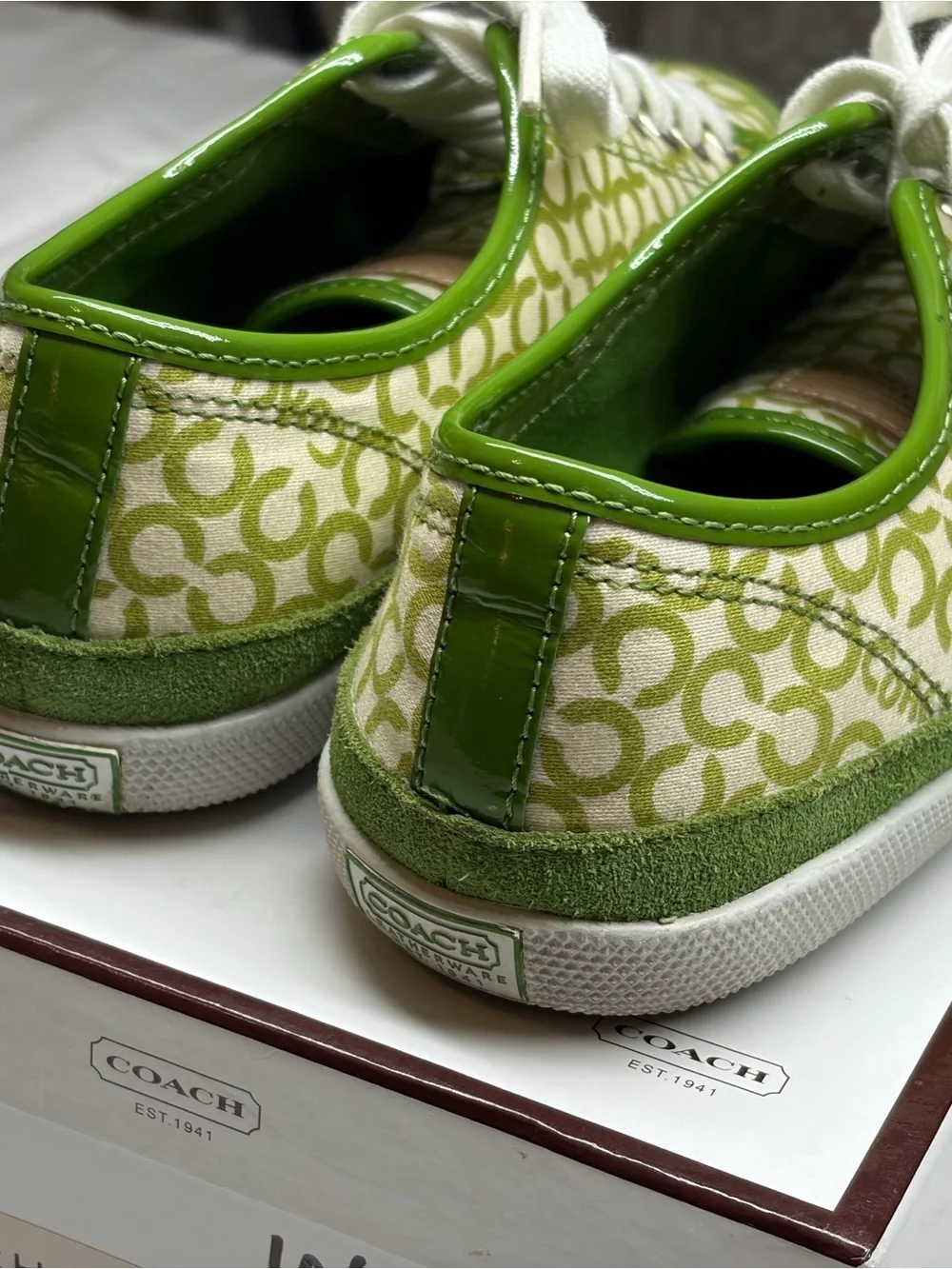 Coach Women's Green Signature Court Sneaker Size 7
